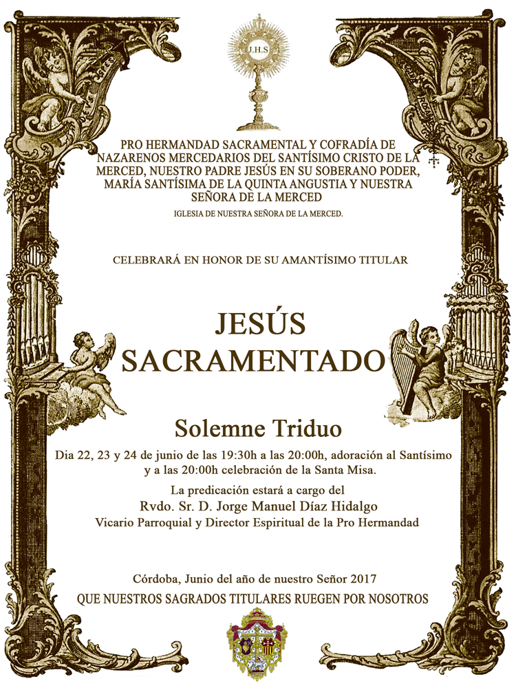 Cartel Cultos Jesús Sacramentado 2017